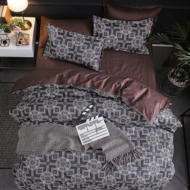 3pcs Bedding Set Marble Geometric Duvet Cover Sets With Pillowcase Quilt Cover Double sided