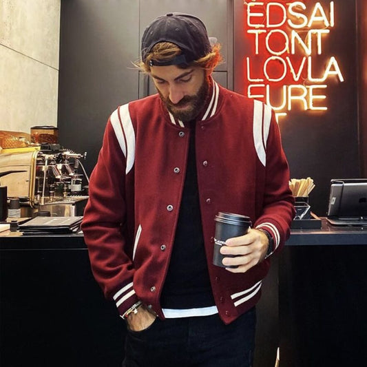 2020 New Arrival Bomber Jacket Men Rib Sleeve Cotton Casual Baseball