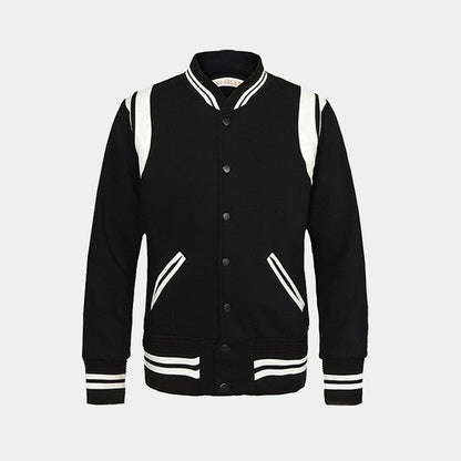 2020 New Arrival Bomber Jacket Men Rib Sleeve Cotton Casual Baseball