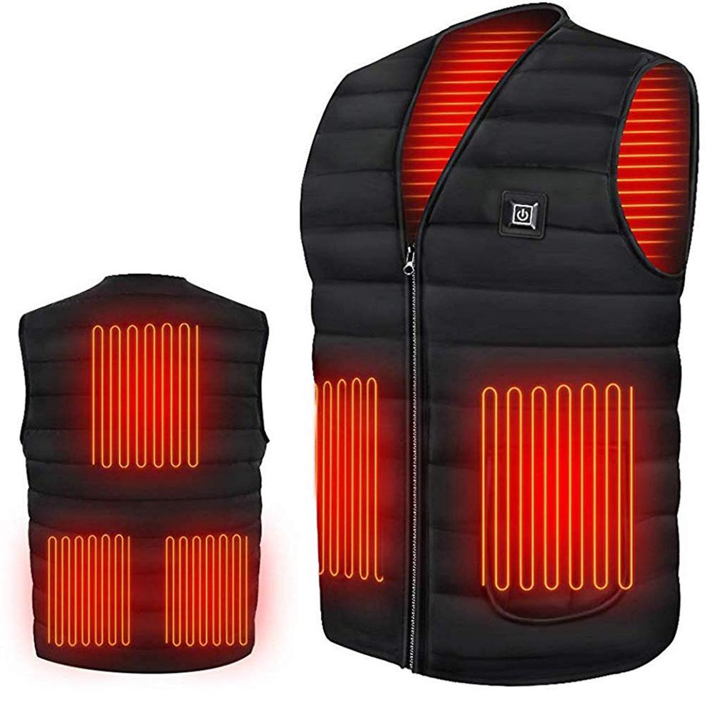 Men Autumn winter Smart heating Cotton Vest USB Infrared Electric Heating