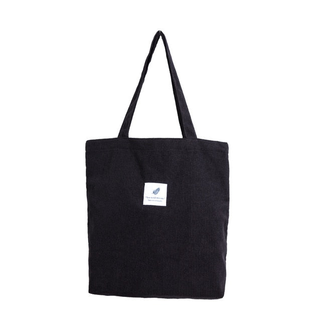 MABULA Casual Foldable Corduroy Shopping Bag High Quality Eco friendly