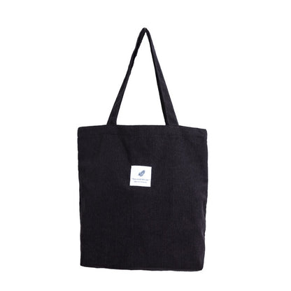 MABULA Casual Foldable Corduroy Shopping Bag High Quality Eco friendly