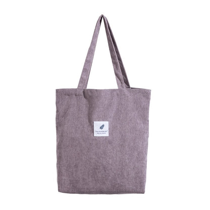 MABULA Casual Foldable Corduroy Shopping Bag High Quality Eco friendly
