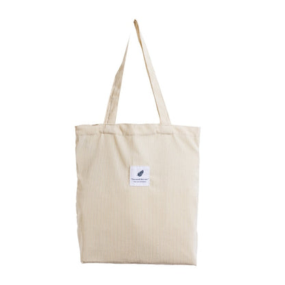 MABULA Casual Foldable Corduroy Shopping Bag High Quality Eco friendly