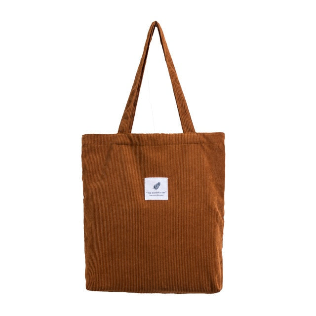 MABULA Casual Foldable Corduroy Shopping Bag High Quality Eco friendly