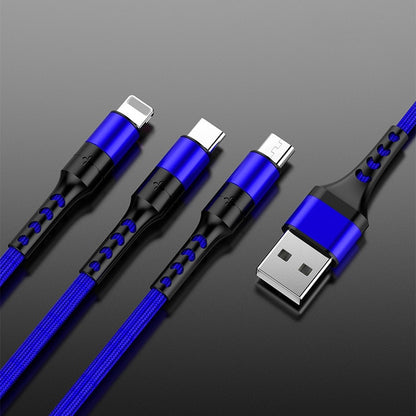 3in1 Data USB Cable for iPhone Fast Charger Charging Cable For Android