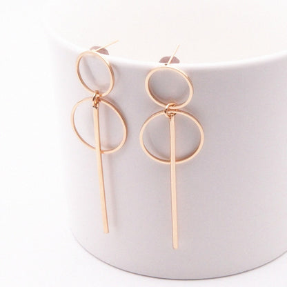 2019 Fashion Earrings Punk Simple Gold Silver Color Long Section