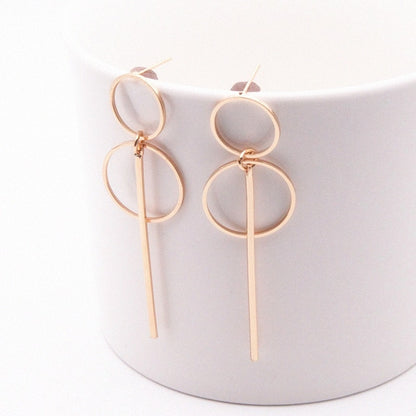 2019 Fashion Earrings Punk Simple Gold Silver Color Long Section