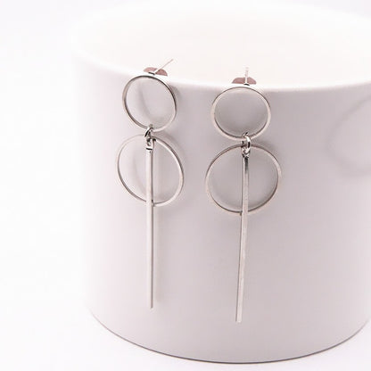 2019 Fashion Earrings Punk Simple Gold Silver Color Long Section