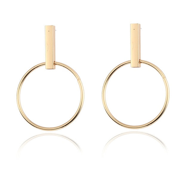 2019 Fashion Earrings Punk Simple Gold Silver Color Long Section