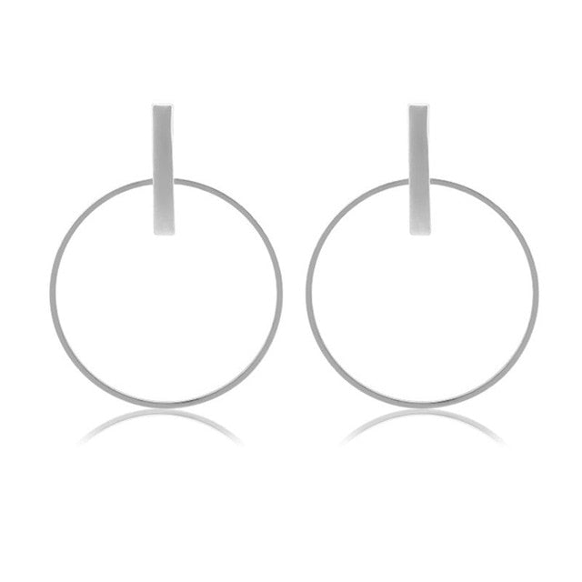 2019 Fashion Earrings Punk Simple Gold Silver Color Long Section