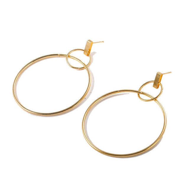 2019 Fashion Earrings Punk Simple Gold Silver Color Long Section