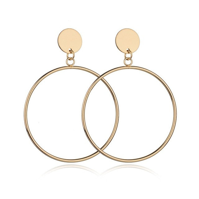 2019 Fashion Earrings Punk Simple Gold Silver Color Long Section