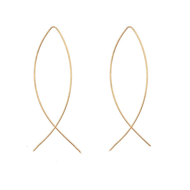 2019 Fashion Earrings Punk Simple Gold Silver Color Long Section