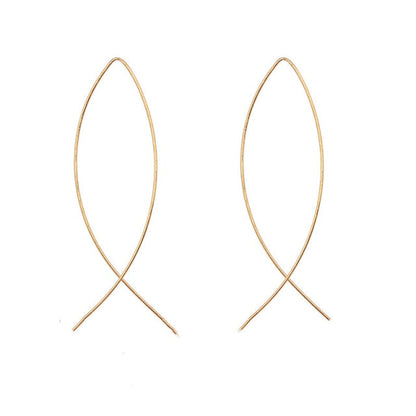 2019 Fashion Earrings Punk Simple Gold Silver Color Long Section