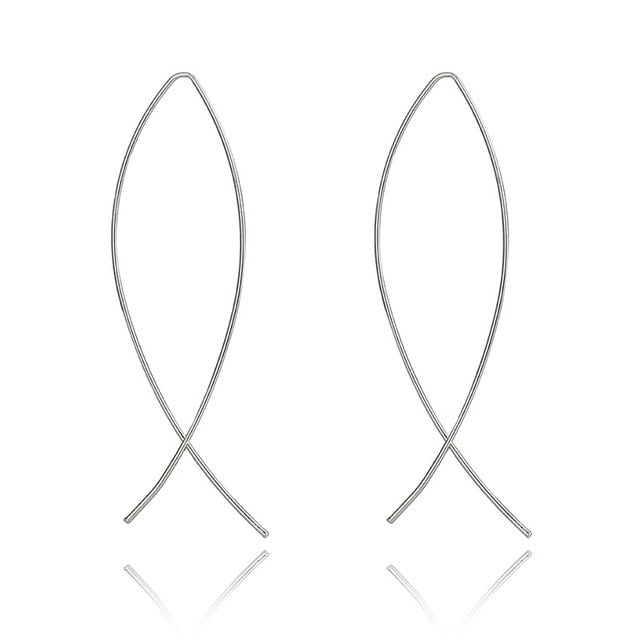 2019 Fashion Earrings Punk Simple Gold Silver Color Long Section