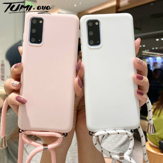 Candy Chain Lanyard Case For Samsung Galaxy A51 A71 A01 A11 A21S A31 A41 A20 A50 A70 S20 Ultra S10 S9 S8 Plus Note 10 Lite Cover