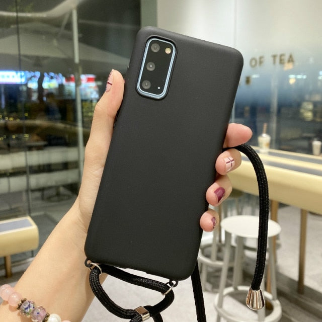 Candy Chain Lanyard Case For Samsung Galaxy A51 A71 A01 A11 A21S A31 A41 A20 A50 A70 S20 Ultra S10 S9 S8 Plus Note 10 Lite Cover
