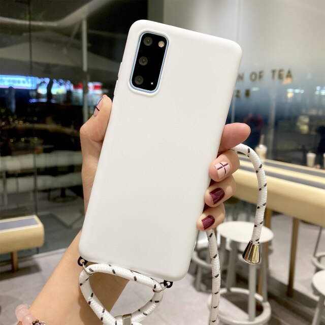 Candy Chain Lanyard Case For Samsung Galaxy A51 A71 A01 A11 A21S A31 A41 A20 A50 A70 S20 Ultra S10 S9 S8 Plus Note 10 Lite Cover