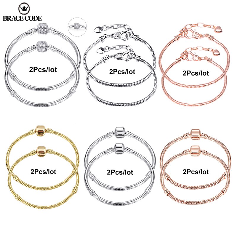 2Pcs/Lot 16cm-21cm Basic Chain,Snake Bone Silver Plated Chain - Shopy Max