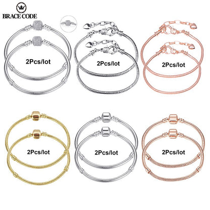 2Pcs/Lot 16cm-21cm Basic Chain,Snake Bone Silver Plated Chain - Shopy Max