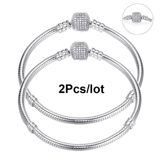 2Pcs/Lot 16cm-21cm Basic Chain,Snake Bone Silver Plated Chain - Shopy Max