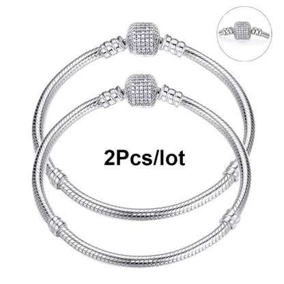 2Pcs/Lot 16cm-21cm Basic Chain,Snake Bone Silver Plated Chain - Shopy Max
