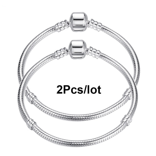 2Pcs/Lot 16cm-21cm Basic Chain,Snake Bone Silver Plated Chain - Shopy Max