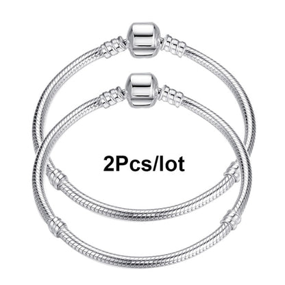 2Pcs/Lot 16cm-21cm Basic Chain,Snake Bone Silver Plated Chain - Shopy Max
