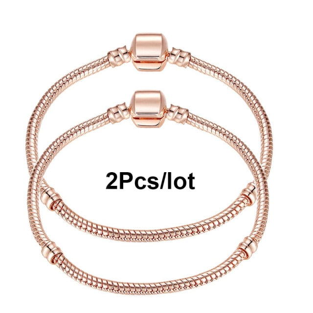 2Pcs/Lot 16cm-21cm Basic Chain,Snake Bone Silver Plated Chain - Shopy Max