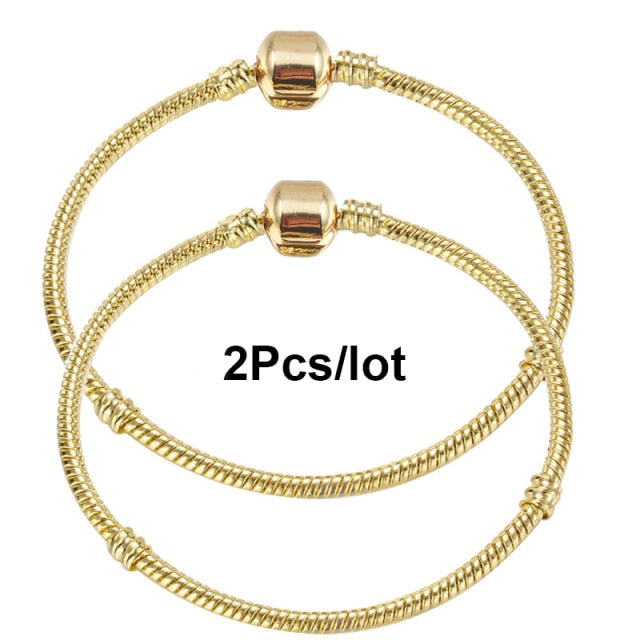 2Pcs/Lot 16cm-21cm Basic Chain,Snake Bone Silver Plated Chain - Shopy Max