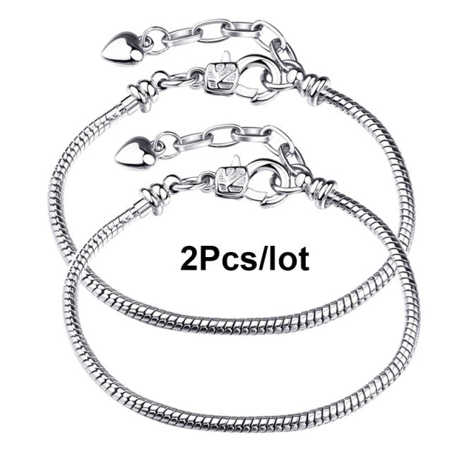 2Pcs/Lot 16cm-21cm Basic Chain,Snake Bone Silver Plated Chain - Shopy Max