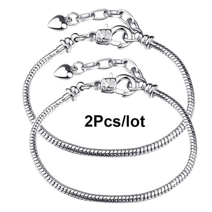 2Pcs/Lot 16cm-21cm Basic Chain,Snake Bone Silver Plated Chain - Shopy Max