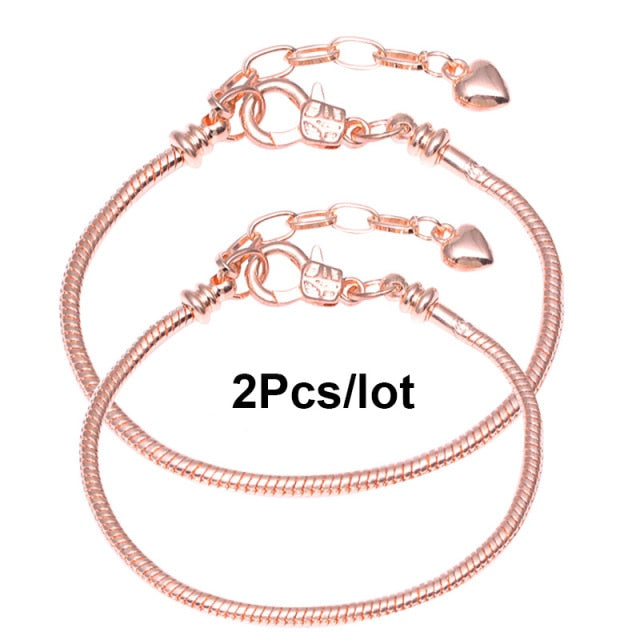 2Pcs/Lot 16cm-21cm Basic Chain,Snake Bone Silver Plated Chain - Shopy Max