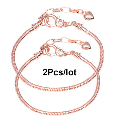 2Pcs/Lot 16cm-21cm Basic Chain,Snake Bone Silver Plated Chain - Shopy Max