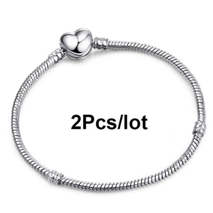 2Pcs/Lot 16cm-21cm Basic Chain,Snake Bone Silver Plated Chain - Shopy Max