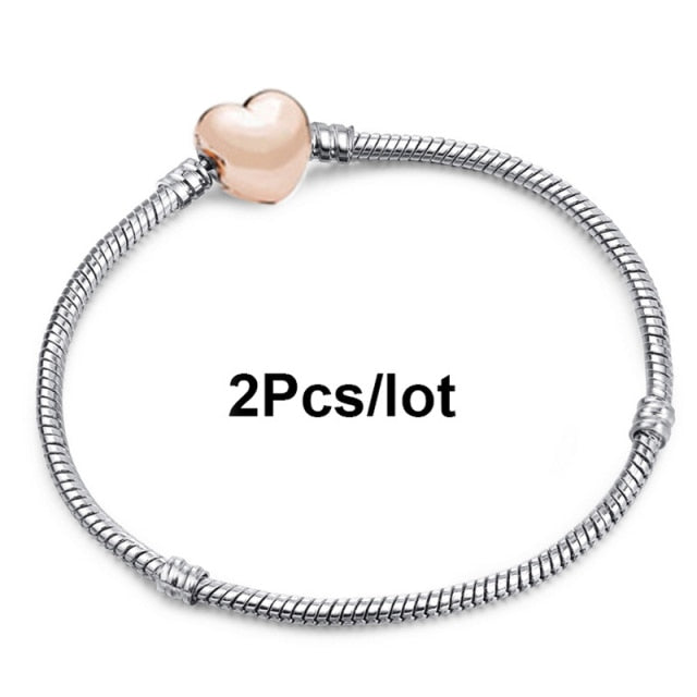 2Pcs/Lot 16cm-21cm Basic Chain,Snake Bone Silver Plated Chain - Shopy Max
