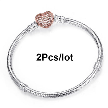 2Pcs/Lot 16cm-21cm Basic Chain,Snake Bone Silver Plated Chain - Shopy Max