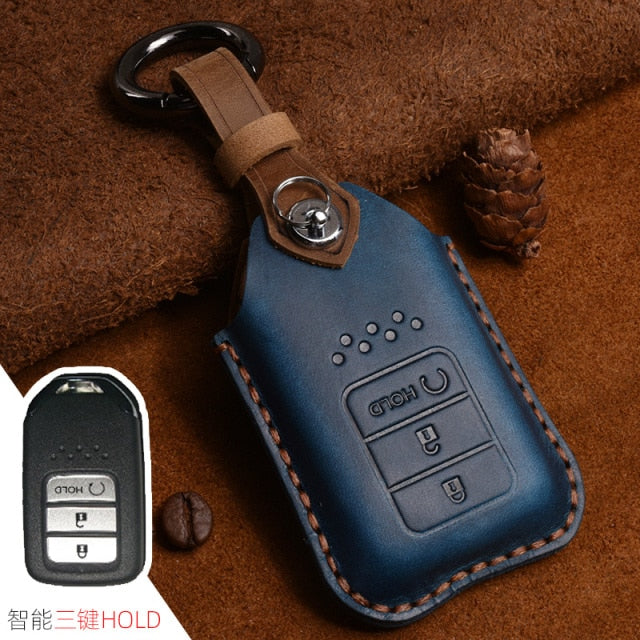 Leather Car Remote Key Case Cover For Honda Civic 2017 2018 Accord Pilot City C-RV Odyssey XRV Vezel CRIDER Spirior