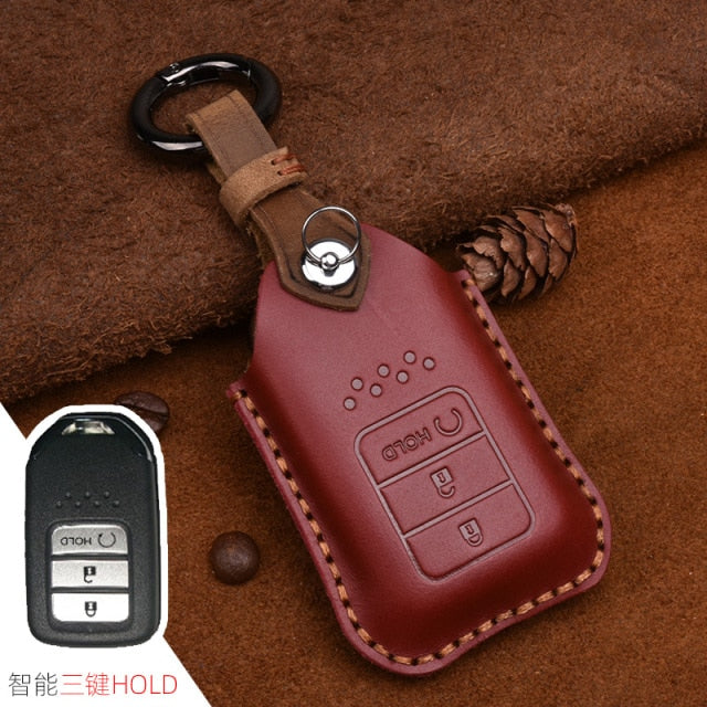 Leather Car Remote Key Case Cover For Honda Civic 2017 2018 Accord Pilot City C-RV Odyssey XRV Vezel CRIDER Spirior