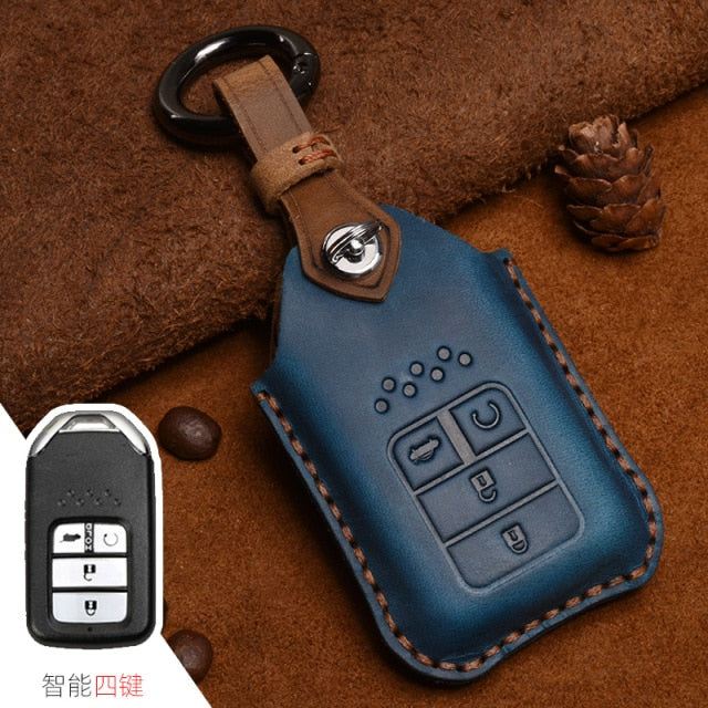 Leather Car Remote Key Case Cover For Honda Civic 2017 2018 Accord Pilot City C-RV Odyssey XRV Vezel CRIDER Spirior