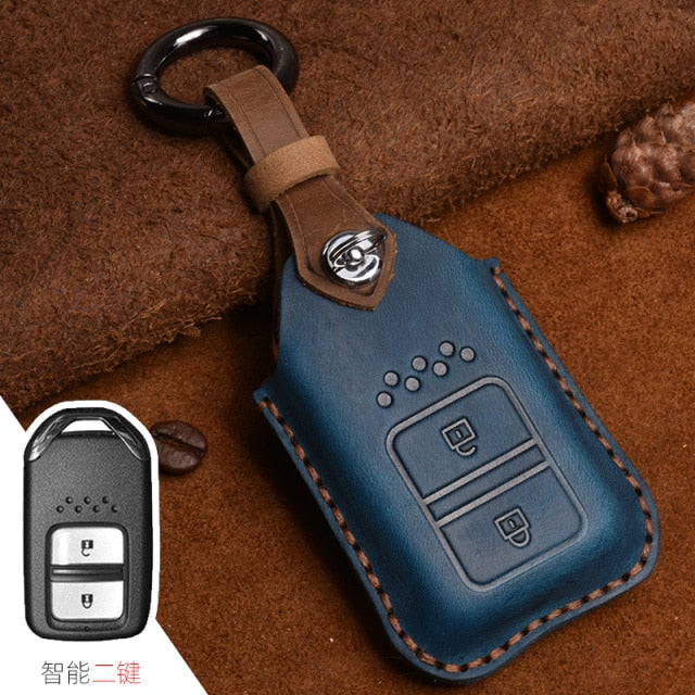 Leather Car Remote Key Case Cover For Honda Civic 2017 2018 Accord Pilot City C-RV Odyssey XRV Vezel CRIDER Spirior
