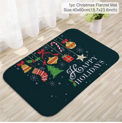 C90D Merry Christmas Door Mat Santa Claus Reindeer Pattern Bathroom Water