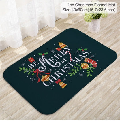 C90D Merry Christmas Door Mat Santa Claus Reindeer Pattern Bathroom Water