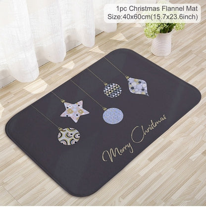 C90D Merry Christmas Door Mat Santa Claus Reindeer Pattern Bathroom Water