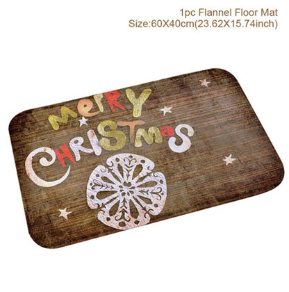 C90D Merry Christmas Door Mat Santa Claus Reindeer Pattern Bathroom Water