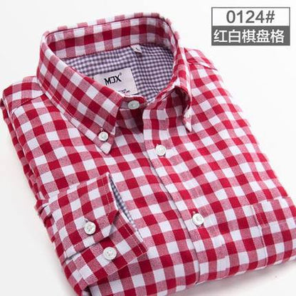 2016 spring plaid shirt male long-sleeved shirt plus size youth office