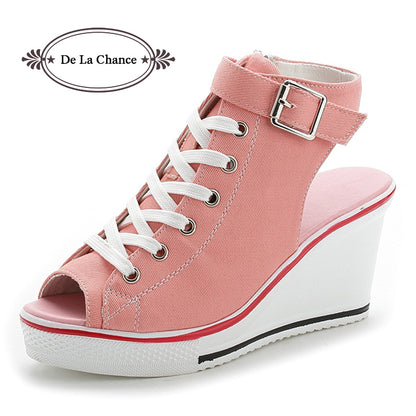 New Ladies Platform Sandals Summer Open Toe Sandals Women's Shoes Slope