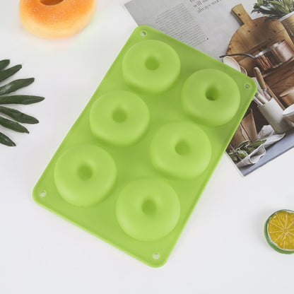 6 Cavity Donut Mold Silicone Non-stick Baking Tray Heat-resistant Reusable