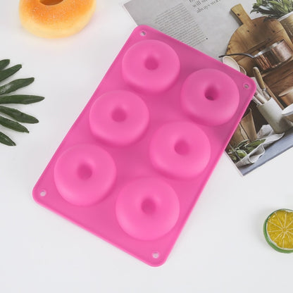 6 Cavity Donut Mold Silicone Non-stick Baking Tray Heat-resistant Reusable